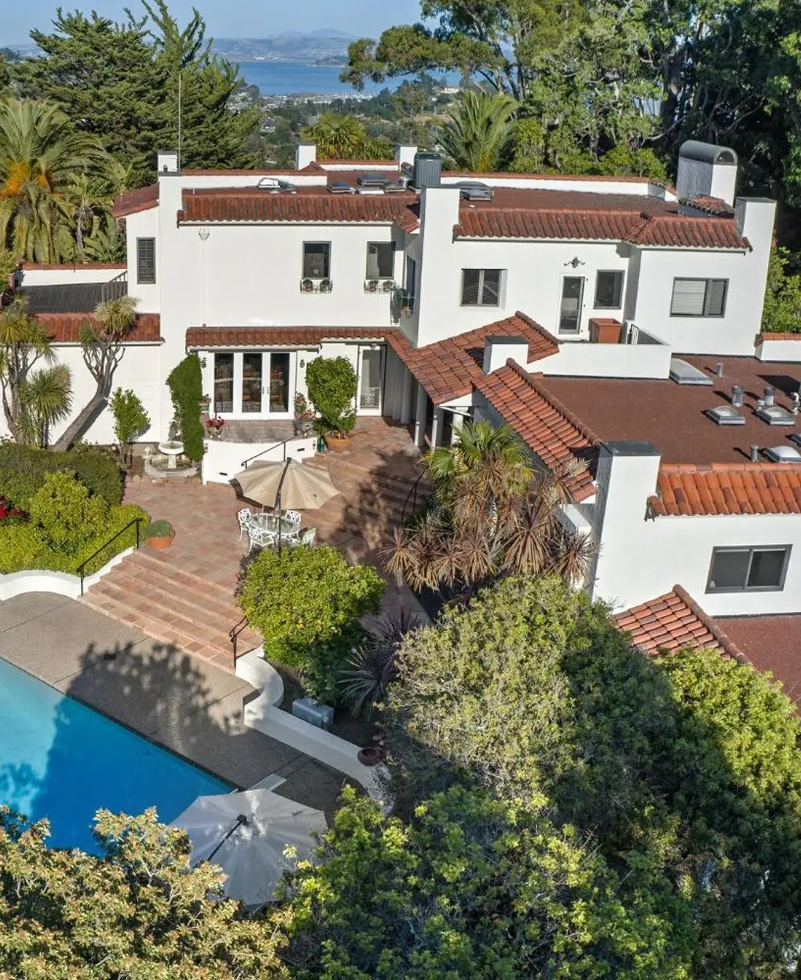 Aerial view of a home